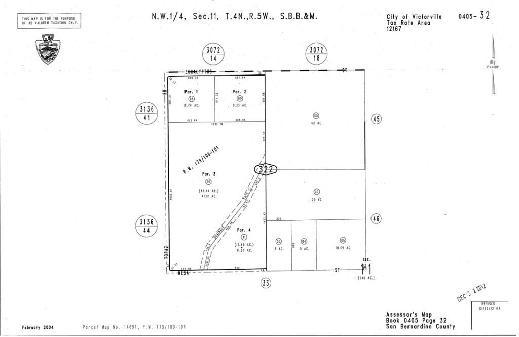 Assessor parcel map for 13126 John St, Victorville